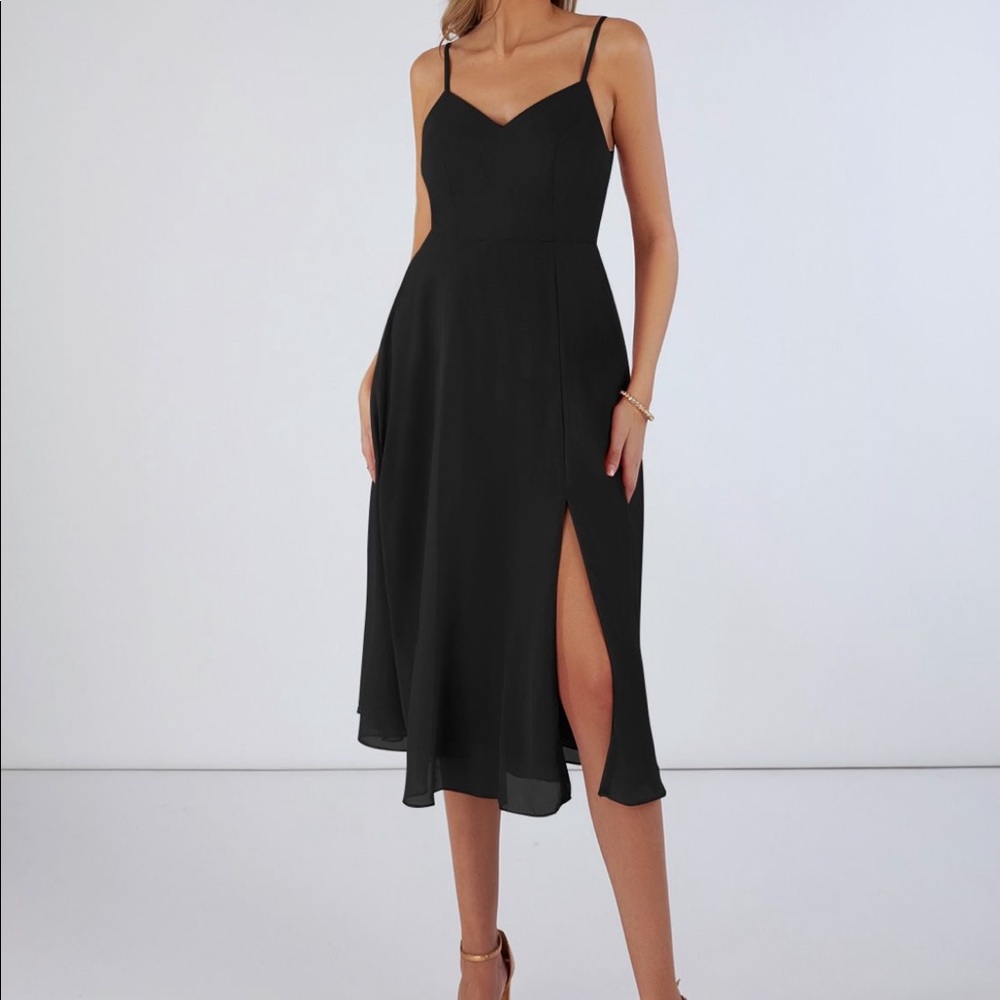 Azazie Clarissa Black Dress sz C